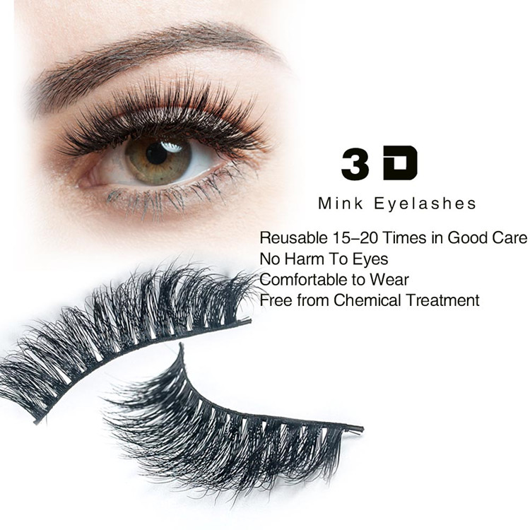 Reuseable Soft Real Natural Mink  Eyelashes Y-48